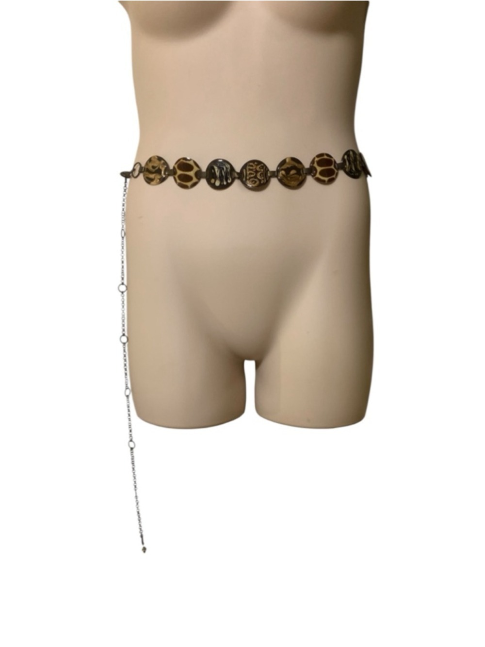 Women's Unbranded Brown Gold Animal print Volup Chain Belt One Size